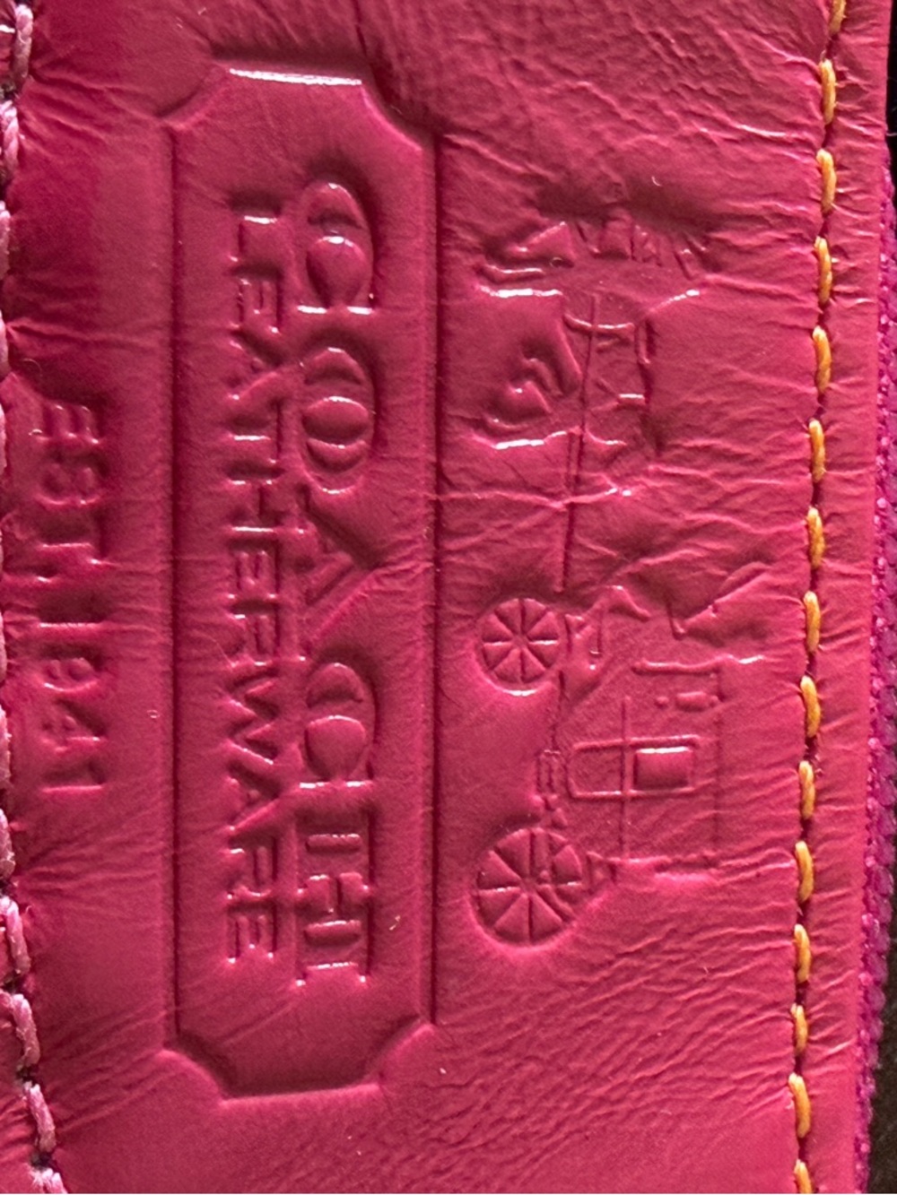 Coach Pink and Orange Signature Wristlet Pouch - Picture 4 of 6